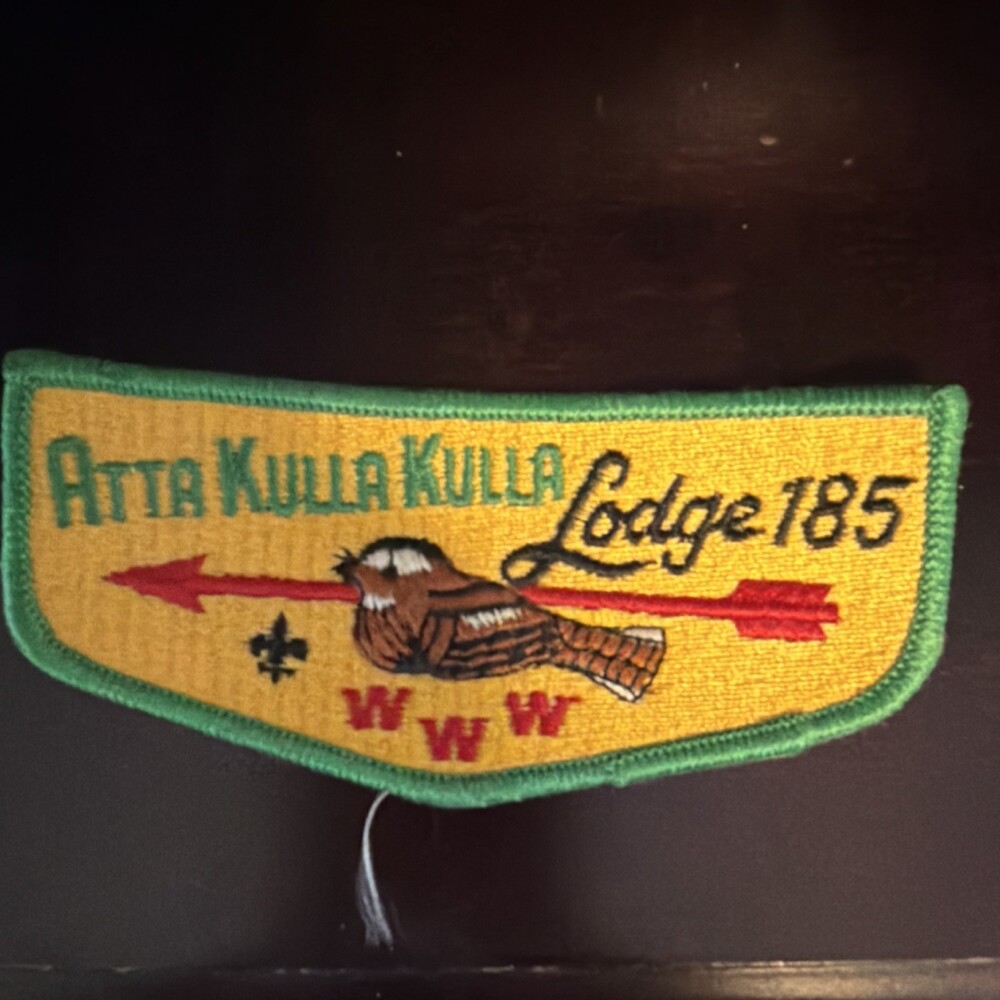 Boy Scouts Atta Kulla Kulla Lodge 185 Order of the Arrow Patch Yellow Green